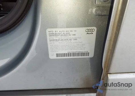 2011 Audi Q5 3.2 Premium Plus from USA, damaged, VIN WA1DKAFP2BA027939